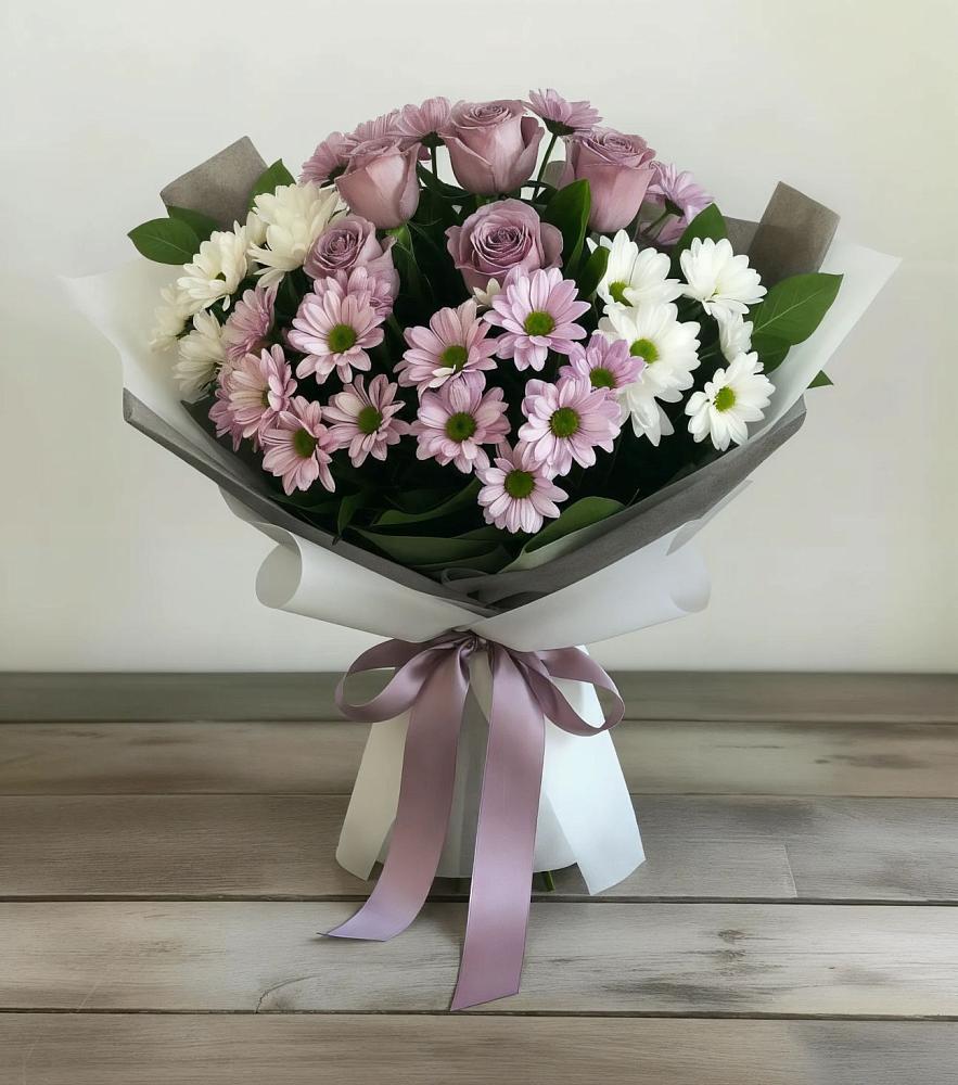 Букет цветов из: Хризантемы и Розы в Серафимовиче