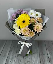 Букет цветов из:  Розы, Герберы и Хризантемы в Серафимовиче