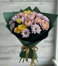 Букет цветов из:  Хризантемы и Розы в Серафимовиче