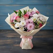 Букет цветов из:  Хризантемы, Альстромерии и Розы в Серафимовиче