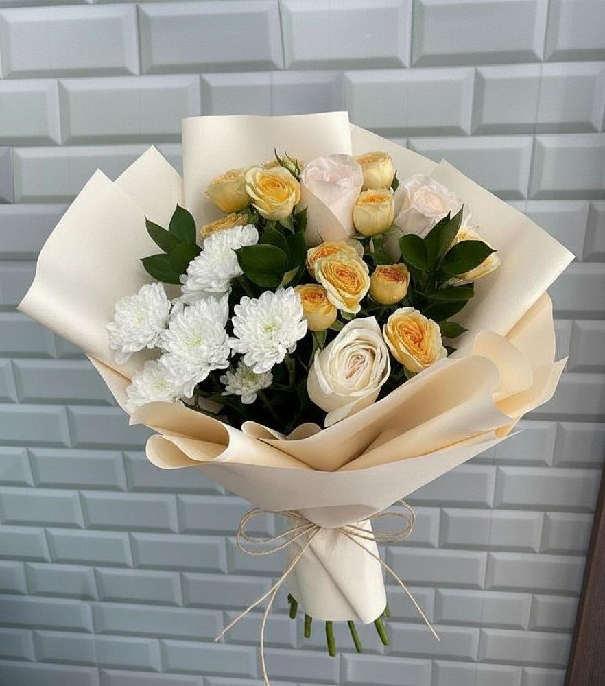 Букет цветов из: Розы и Хризантемы в Серафимовиче